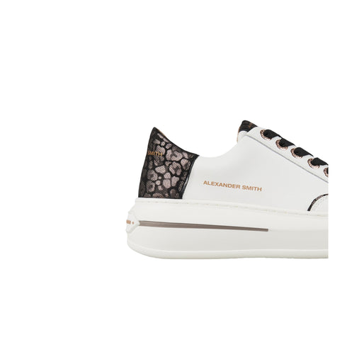 Sneakers Donna Lancaster con tomaia in pelle ed inserto posteriore laminato animalier